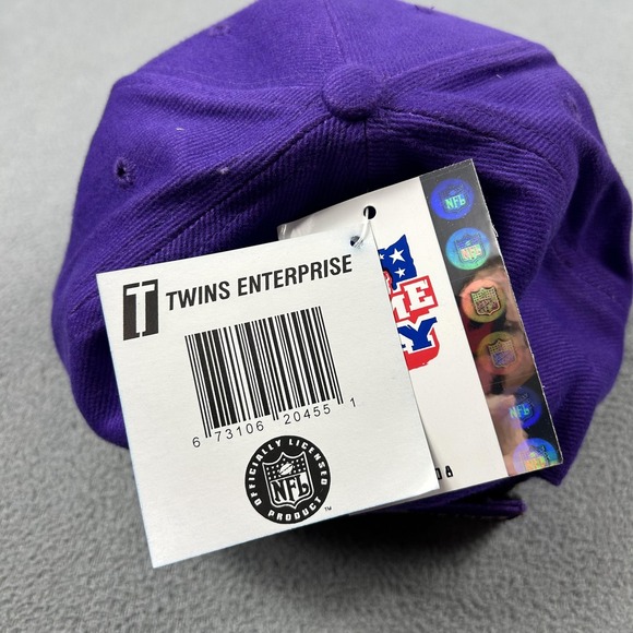 Vintage Minnesota Vikings Hat Cap Strap Back One Size Purple NFL Football 90s - Picture 5 of 9